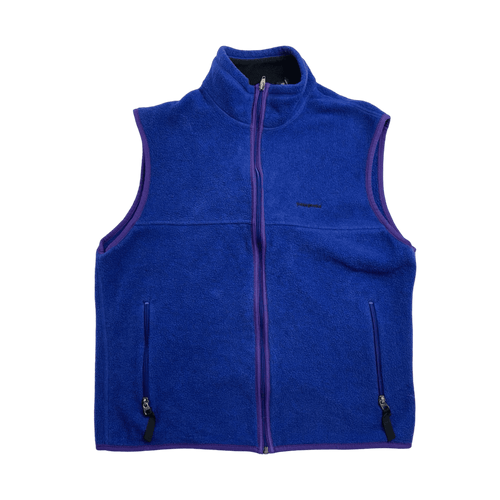 Vintage 90s Patagonia Vest Fleece Zip-Up Blue | Vintage Clothing Store Canada