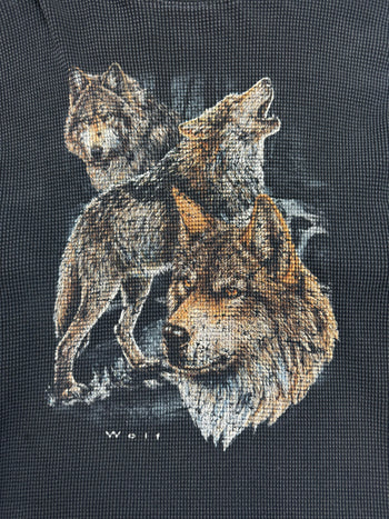 (XXL) Vintage Wolf Nature Heavyweight L/S Tee Black