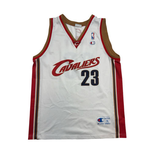 Vintage 2000s Champion NBA Cleveland Cavaliers LeBron James Jersey White | Vintage Clothing Store Canada