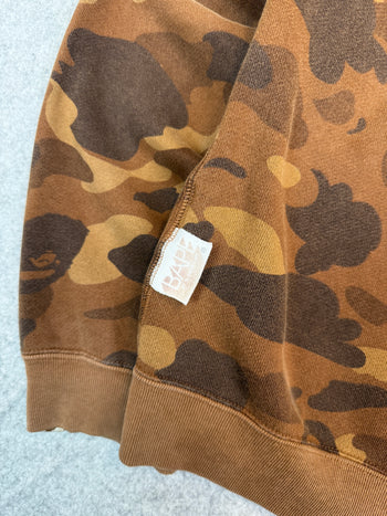 2000s BAPE OG Camo Full Zip Hoodie Brown (USED)
