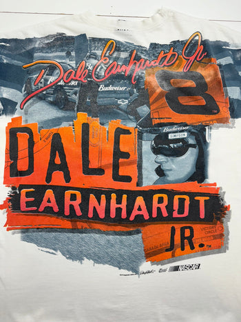 (XL) Vintage 90s Dale Earnhardt Jr. Nascar Racing Tee White