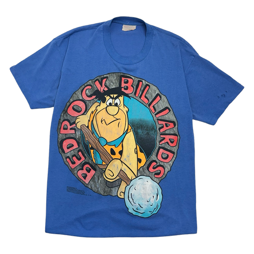 Vintage 1990’s Flintstones Bedrock Billiards Tee Blue | Vintage Clothing Store Canada