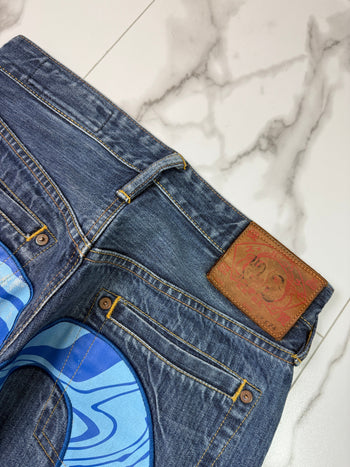 Vintage Evisu Lot 2000 No. 2 Blue Daicock Denim Pants