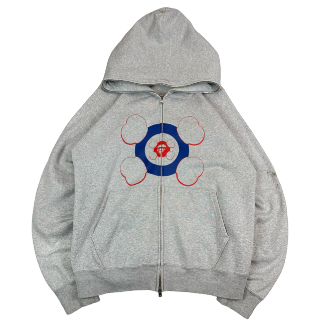 BAPE x Kaws Target Logo Full Zip Up Hoodie Grey (USED)