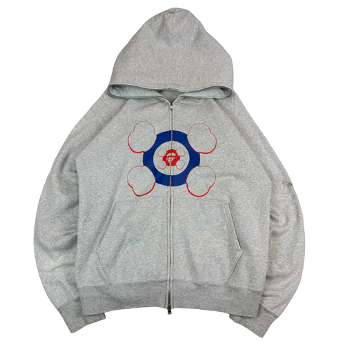BAPE x Kaws Target Logo Full Zip Up Hoodie Grey (USED) | Vintage Clothing Store Canada