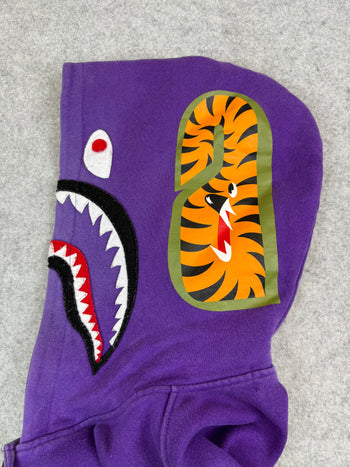 BAPE Varsity Shark Jacket Purple (USED)