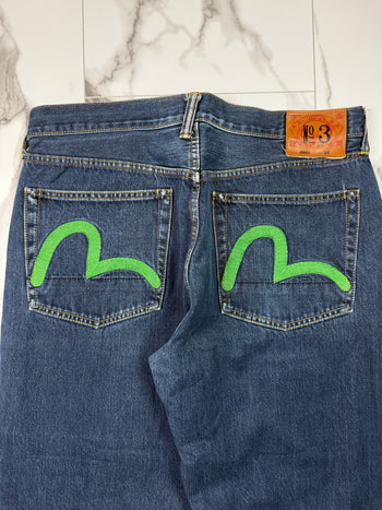 Vintage Evisu Lot 0001 No. 3 Embroidered Double Seagull Denim Pants