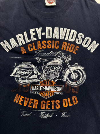 (M) Vintage Harley Davidson Seoul L/S Tee Navy