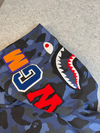 BAPE Shark Camo Full Zip Hoodie Blue (USED)