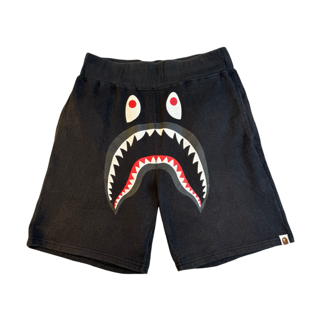 BAPE Shark Camo Pocket Sweatshorts Black (USED)