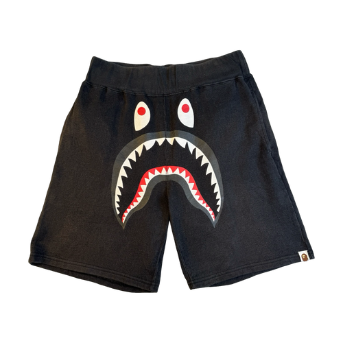 BAPE Shark Camo Pocket Sweatshorts Black (USED) | Vintage Clothing Store Canada