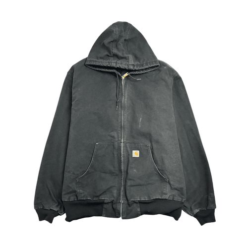 Vintage Carhartt Zip Up Hooded Jacket Black | Vintage Clothing Store Canada