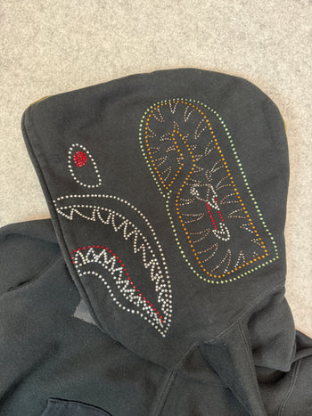 BAPE Spellout Crystal Shark Hoodie Black (USED)