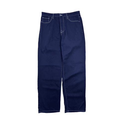 Noah Contrast Stitch Pants Navy Blue (USED) | Vintage Clothing Store Canada