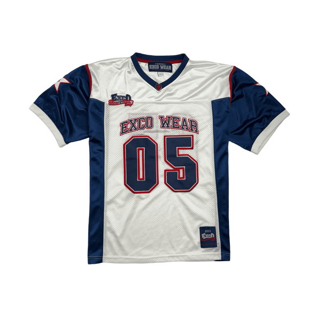 (L) Vintage 2000s Exco Wear Football Jersey White/Navy