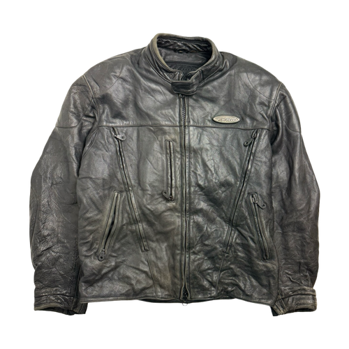 Vintage Harley Davidson Padded Leather Jacket Black | Vintage Clothing Store Canada