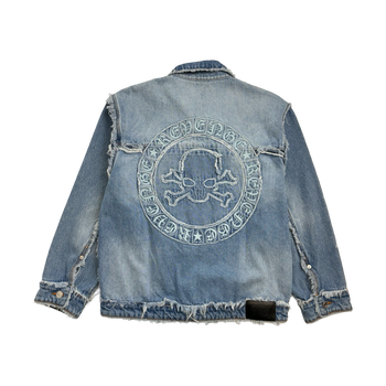 Revenge Frayed Skull Patch Denim Jacket