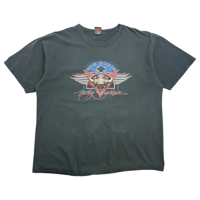 Vintage 2000s Harley Davidson Who Let The Hogs Out Tee Black