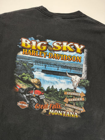 Vintage 2007 Harley Davidson Fat Boy Montana Tee Black