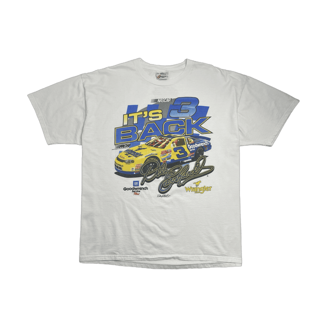 (XXL) Vintage Dale Earnhardt Wrangler 'It's Back' Nascar Tee White
