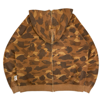 2000s BAPE OG Camo Full Zip Hoodie Brown (USED)