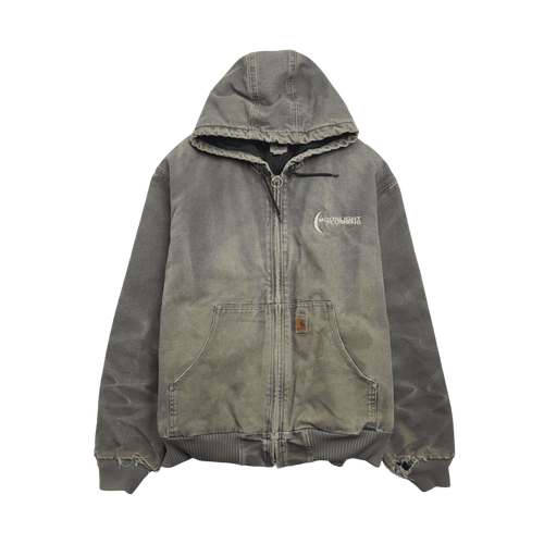 Vintage Carhartt Zip-Up Faded Hooded Ash Grey Jacket | Vintage Clothing Store Canada