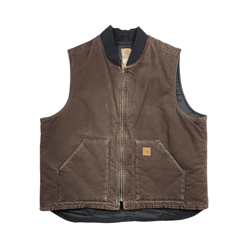 Vintage 2000s Carhartt Quilt Lined Vest Brown | Vintage Clothing Store Canada