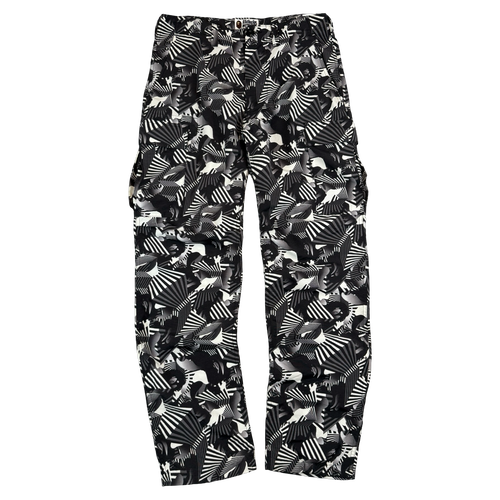 BAPE Dazzle Camo Pants Black/Grey (USED) | Vintage Clothing Store Canada
