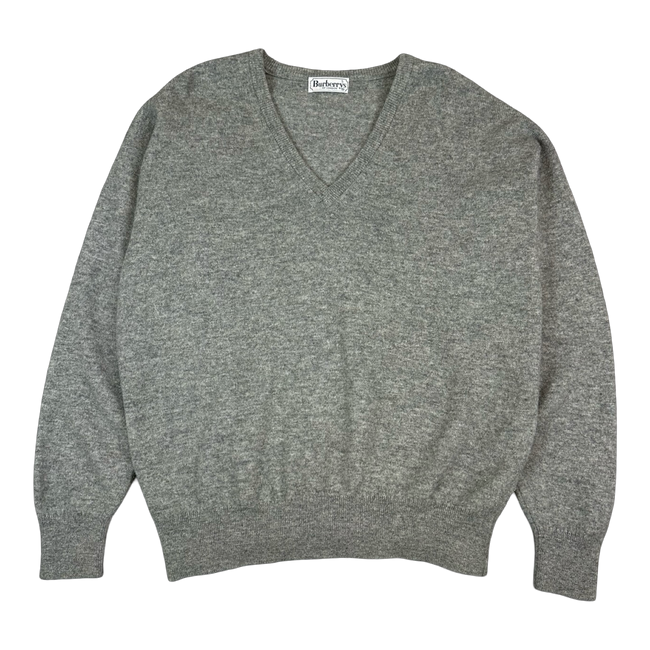 Women's Burberry Wool V Neck Knit Grey