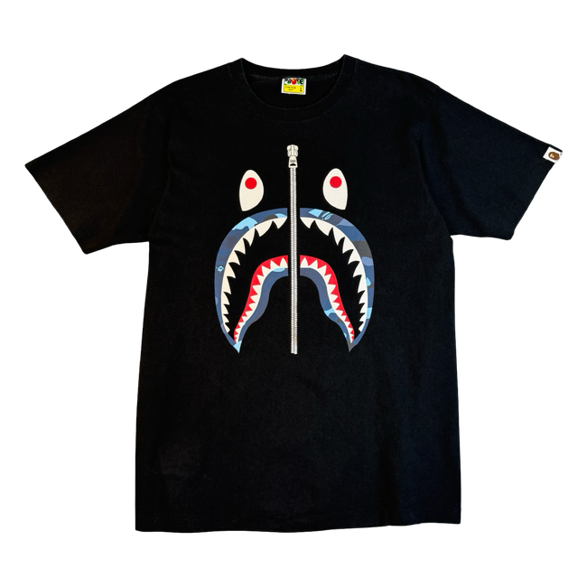 BAPE ABC Camo Shark Tee Black/Blue (USED)