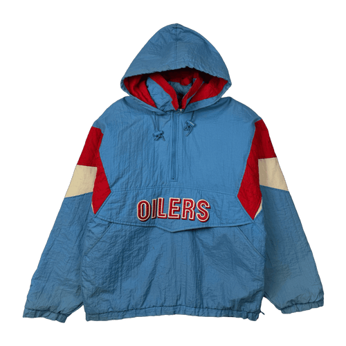 Vintage Houston Oilers Starter Quarter Zip Starter Jacket Sky Blue | Vintage Clothing Store Canada