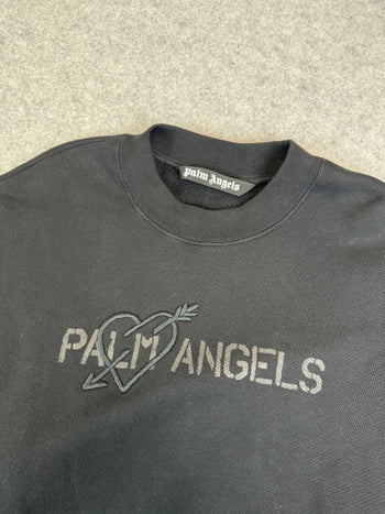 Palm Angels Logo Print Sweatshirt Black (USED)