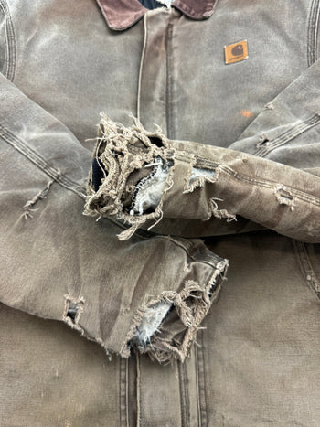(L) Vintage '04 Carhartt Quilt Lined Arctic Work Jacket Brown