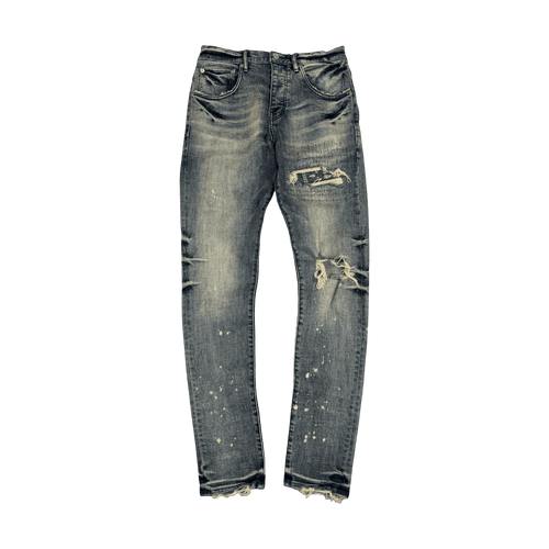 Purple Brand P002 Bandana Patch Skinny Jeans Washed Denim (USED) | Vintage Clothing Store Canada