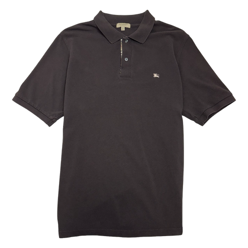 Vintage Burberry Embroidered Logo Polo Tee Black | Vintage Clothing Store Canada