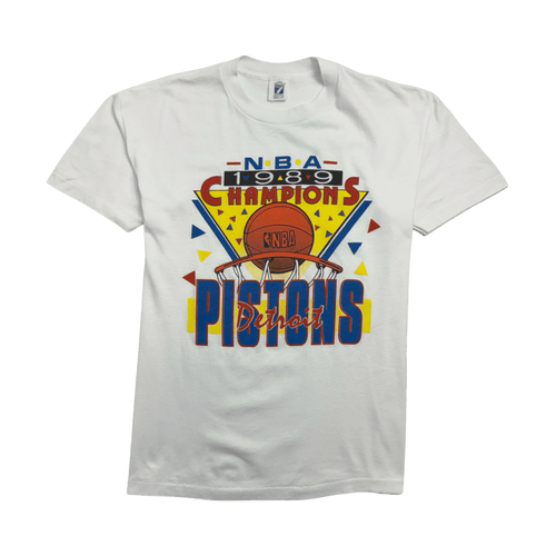 Vintage '89 NBA Detroit Pistons Championship Tee White | Vintage Clothing Store Canada