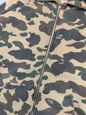 BAPE 1st Camo Full Zip Hoodie Green (USED)