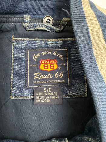 (M) Vintage Route 66 Denim Varsity Jacket
