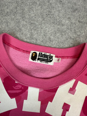BAPE College Camo Sweatshirt Pink (USED)