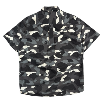 BAPE Camo Pocket Emblem Button Up Shirt Black/Grey (USED)