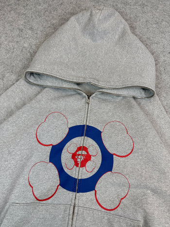 BAPE x Kaws Target Logo Full Zip Up Hoodie Grey (USED)