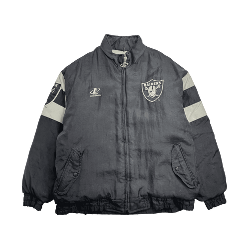 Vintage 90s Oakland Raiders Zip-Up Jacket Black | Vintage Clothing Store Canada