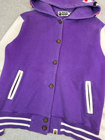 BAPE Varsity Shark Jacket Purple (USED)