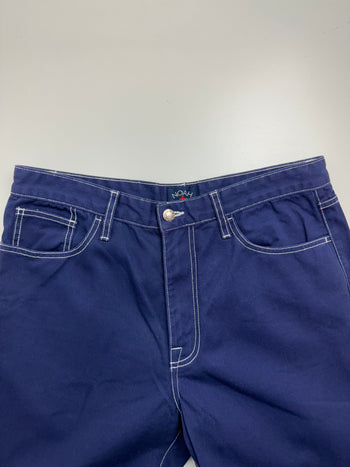 Noah Contrast Stitch Pants Navy Blue (USED)