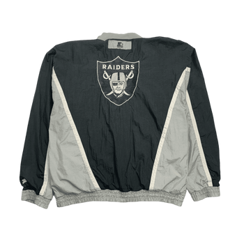 (XL) Vintage Los Angeles Raiders Windbreaker Jacket Black