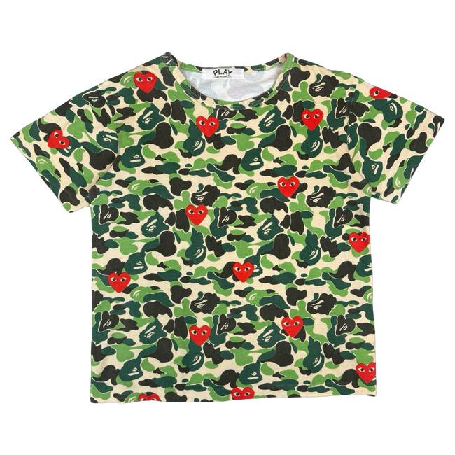 BAPE x Comme De Garcons Play Camo Tee (USED)