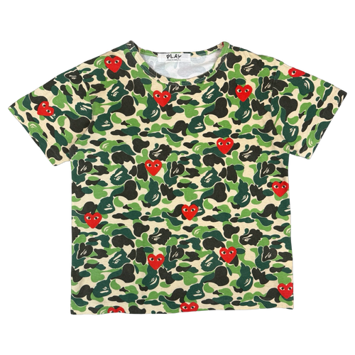 BAPE x Comme De Garcons Play Camo Tee (USED) | Vintage Clothing Store Canada