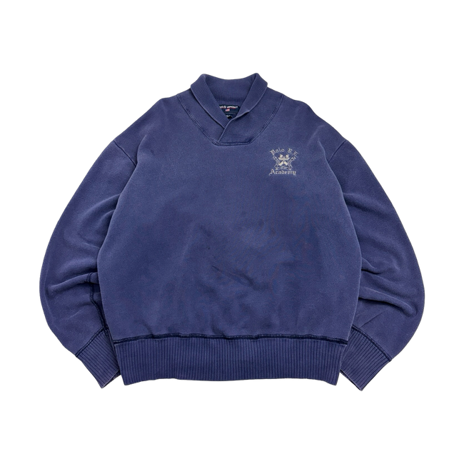 Vintage Polo Ralph Lauren Sport Academy Mockneck Sweatshirt Blue