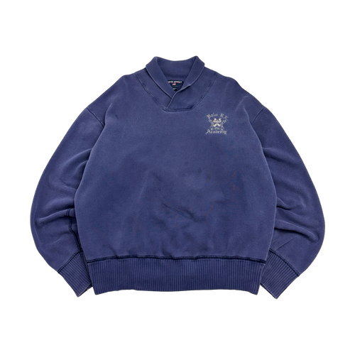 Vintage Polo Ralph Lauren Sport Academy Mockneck Sweatshirt Blue | Vintage Clothing Store Canada