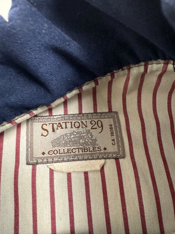 (XL) Vintage 90s Faded Denim Varsity Jacket